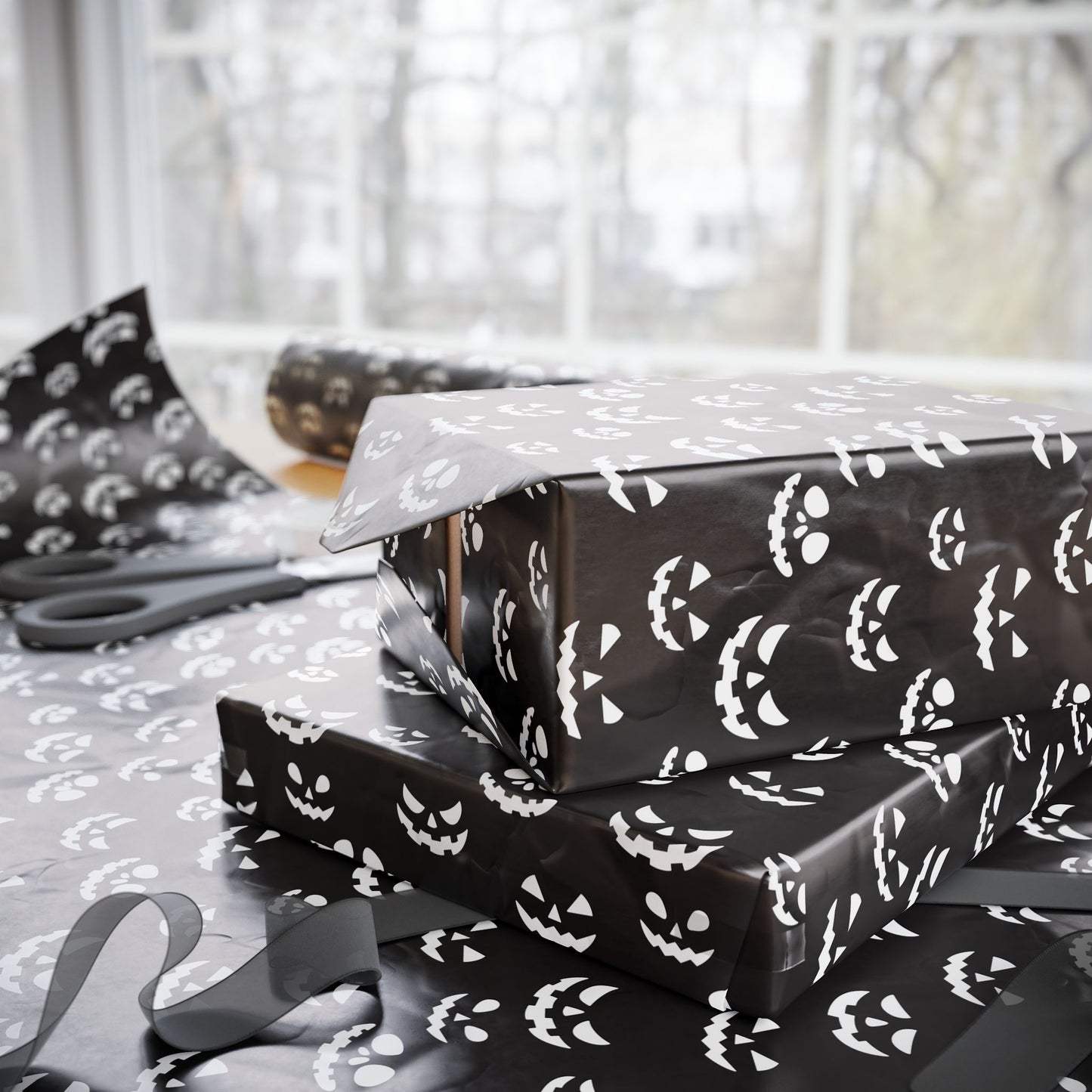 Spooky Halloween Wrapping Paper Roll, Unique Gift Wrap for Halloween Parties, Trick or Treat, Scary Decor, Ghostly Presents
