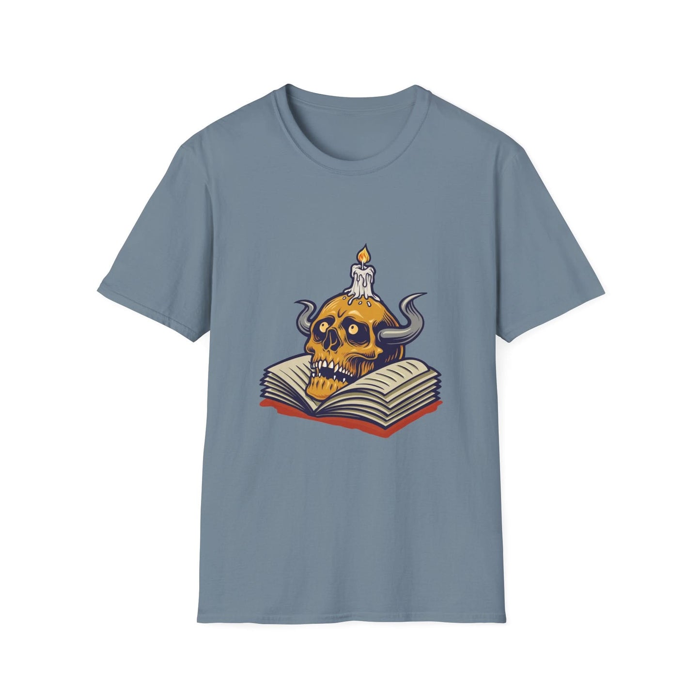 Human Skull and Book with Candle - Mleem