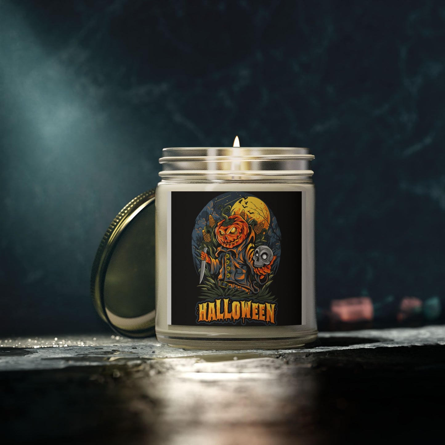 Halloween Scented Candles - Coconut Apricot Wax, Fall Decor, Spooky Room Fragrance, October Gifts, Home Ambiance
