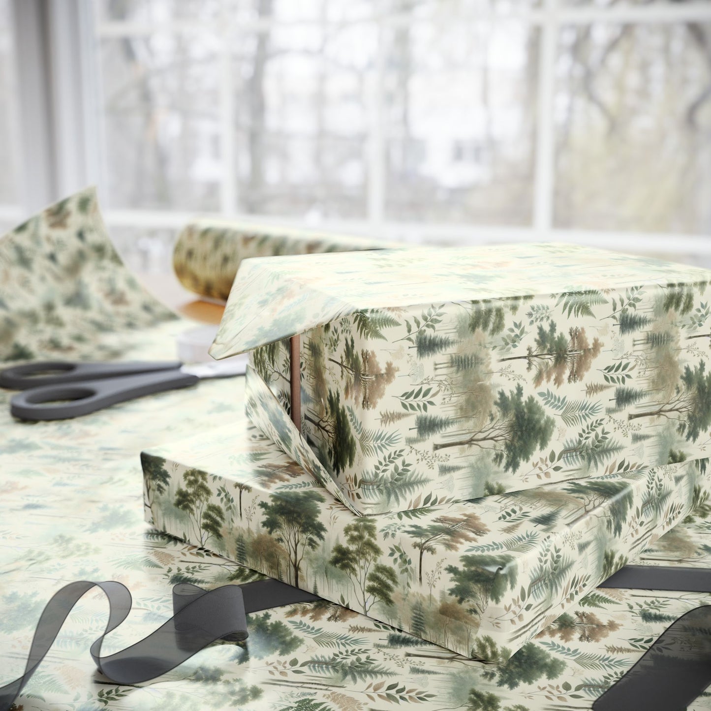 Nature-Inspired Wrapping Paper, Eco-Friendly Gift Wrap, Floral Gift Wrap, Holiday Gift Wrap, Sustainable Wrapping Paper