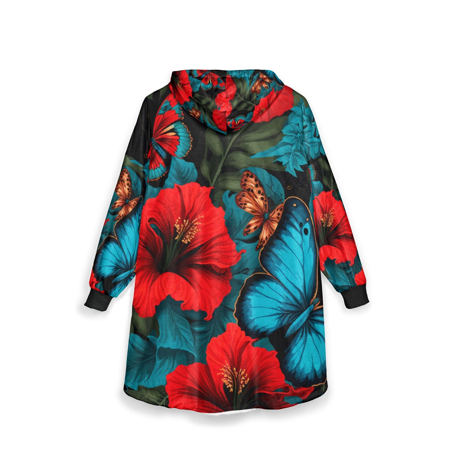 Vibrant Floral Unisex Hooded Blanket