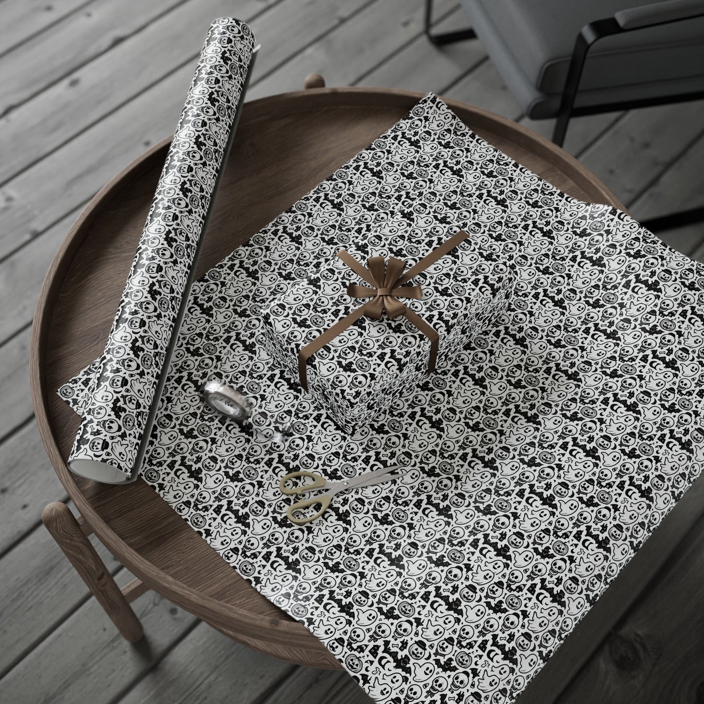 Stylish Wrapping Paper for Unique Gifts, Skull Print Gift Wrap, Halloween Party Supplies, Eco-Friendly Gift Wrapping, Home Decor Accent