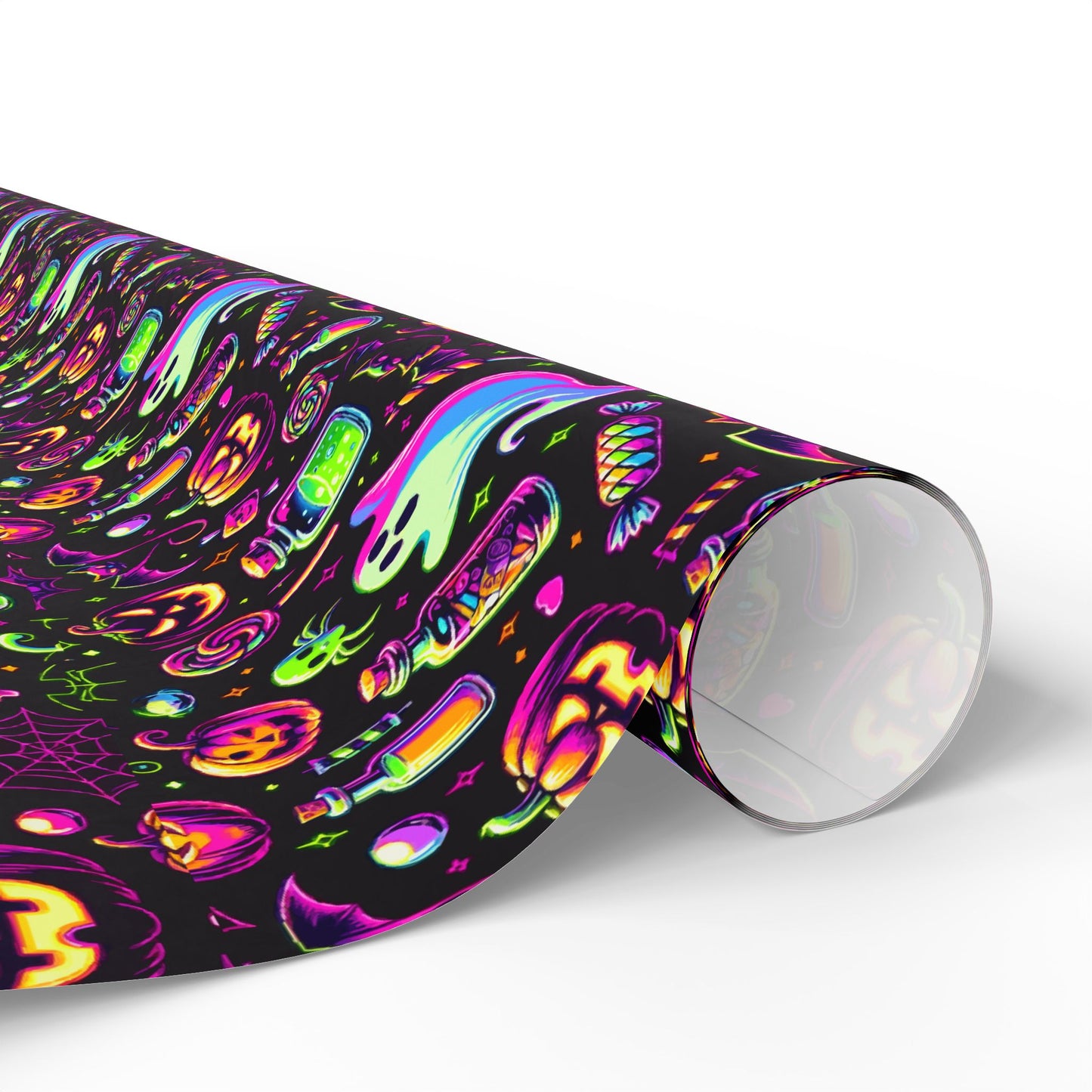 Vibrant Halloween Wrapping Paper, Colorful Gift Wrap for Birthdays, Parties, and Holidays, Unique Patterns and Designs
