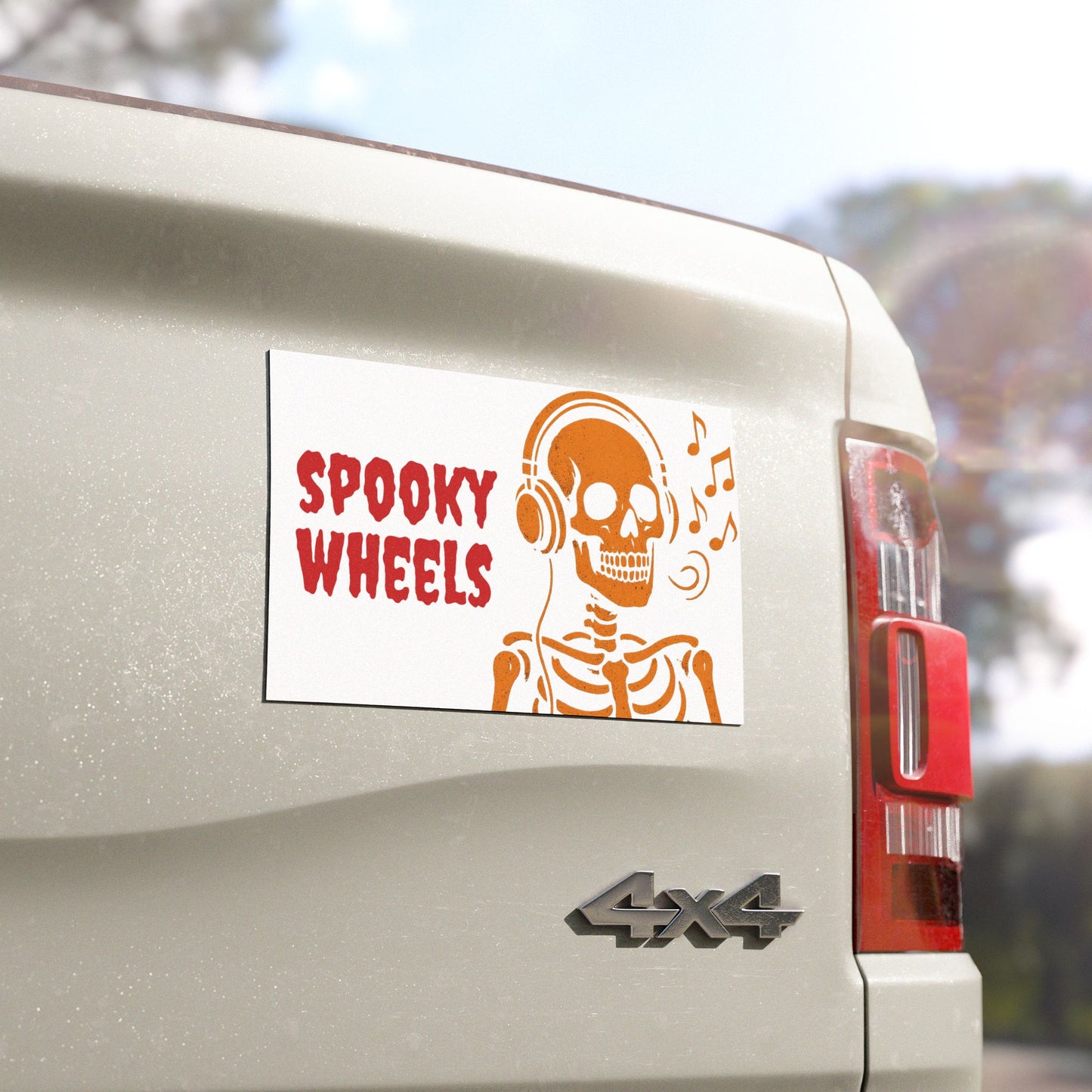 Spooky Wheels Car Magnet - Halloween Decor, Fun Skeleton Design, Auto Decoration, Party Favor, Gift for Car Lovers