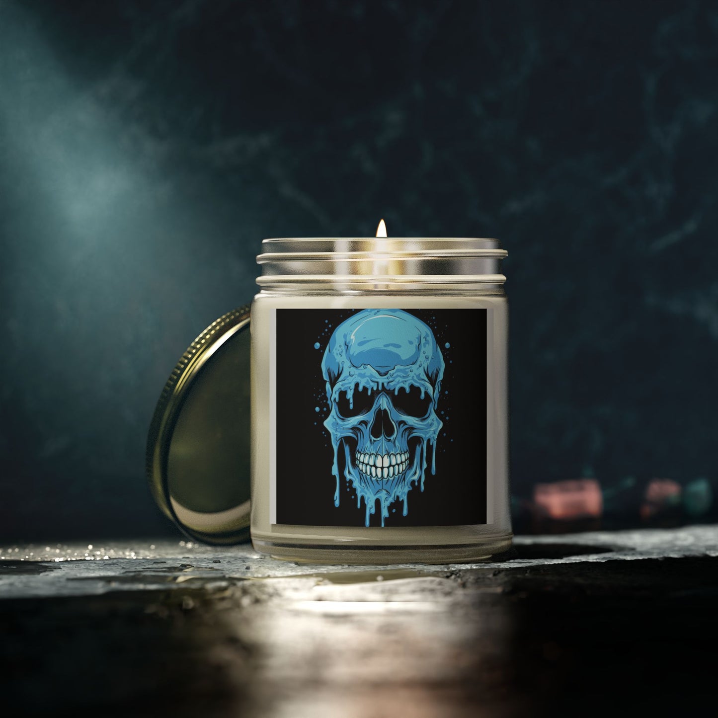 Chilling Skull Scented Candle - Coconut Apricot Wax, Dark Aesthetic Gifts, Home Decor, Occult Candles, Halloween Decor