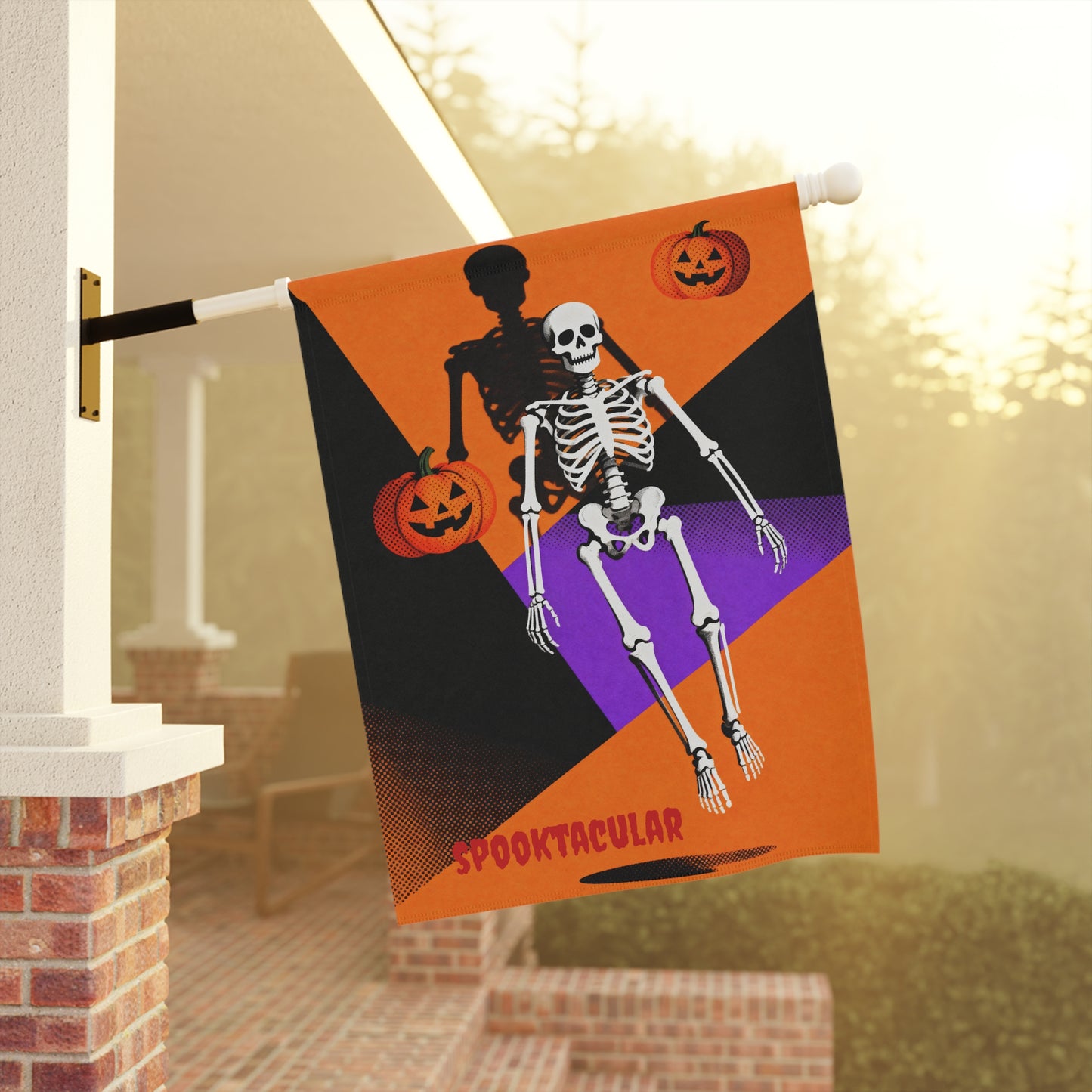 Halloween Garden Banner, Spooky Skeleton Decor, Outdoor Halloween Flag, Fall Decorative Flag, Halloween Housewarming Gift