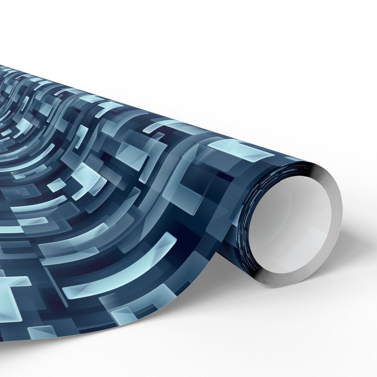 Modern Geometric Wrapping Paper Roll, Blue Abstract Gift Wrap, Stylish Packaging for All Occasions, Birthday, Holiday, Wedding, Celebration