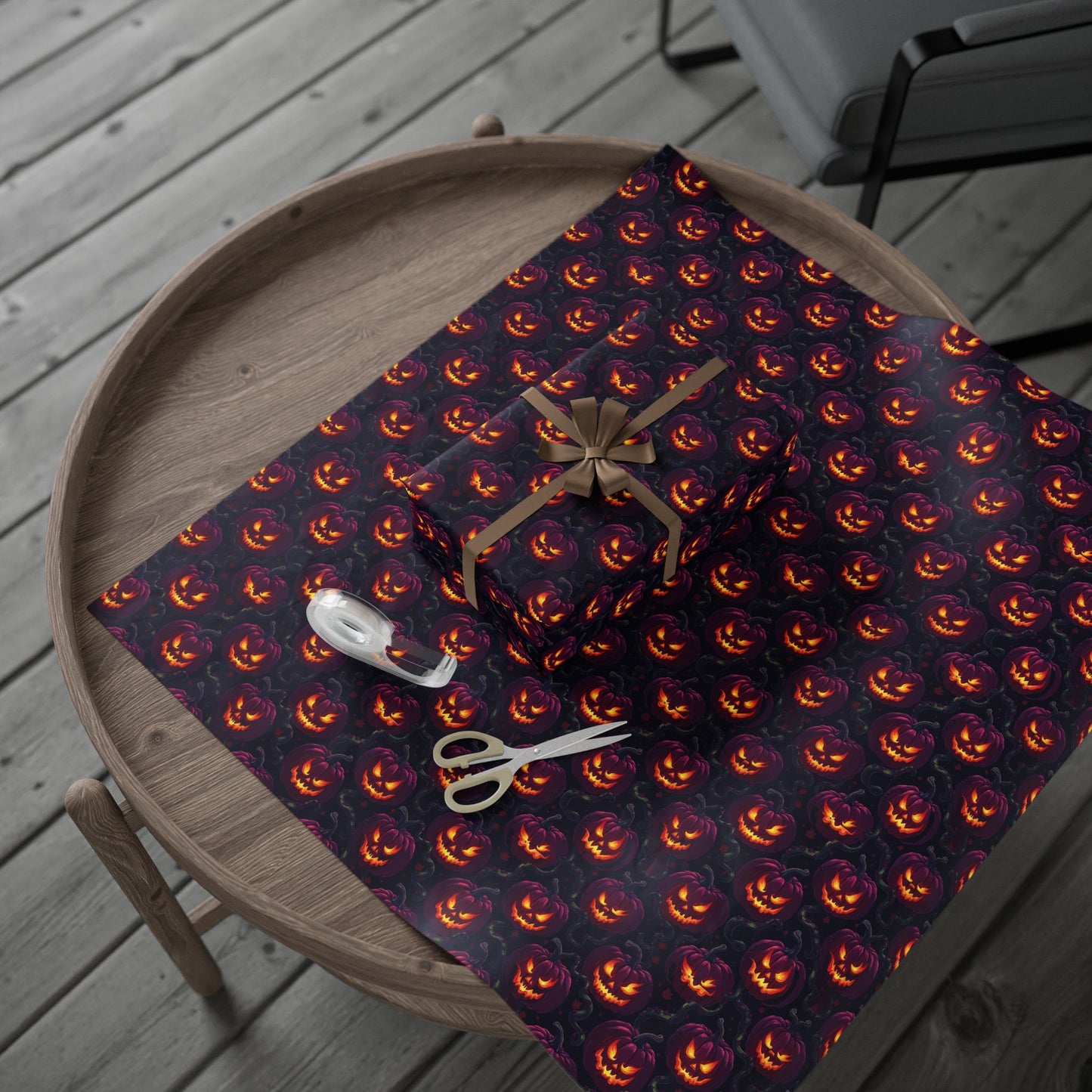 Halloween Themed Wrapping Paper, Festive Gift Wrap, Spooky Gift Wrap for Fall, Pumpkin Gift Wrap, Holiday Wrapping Sheets