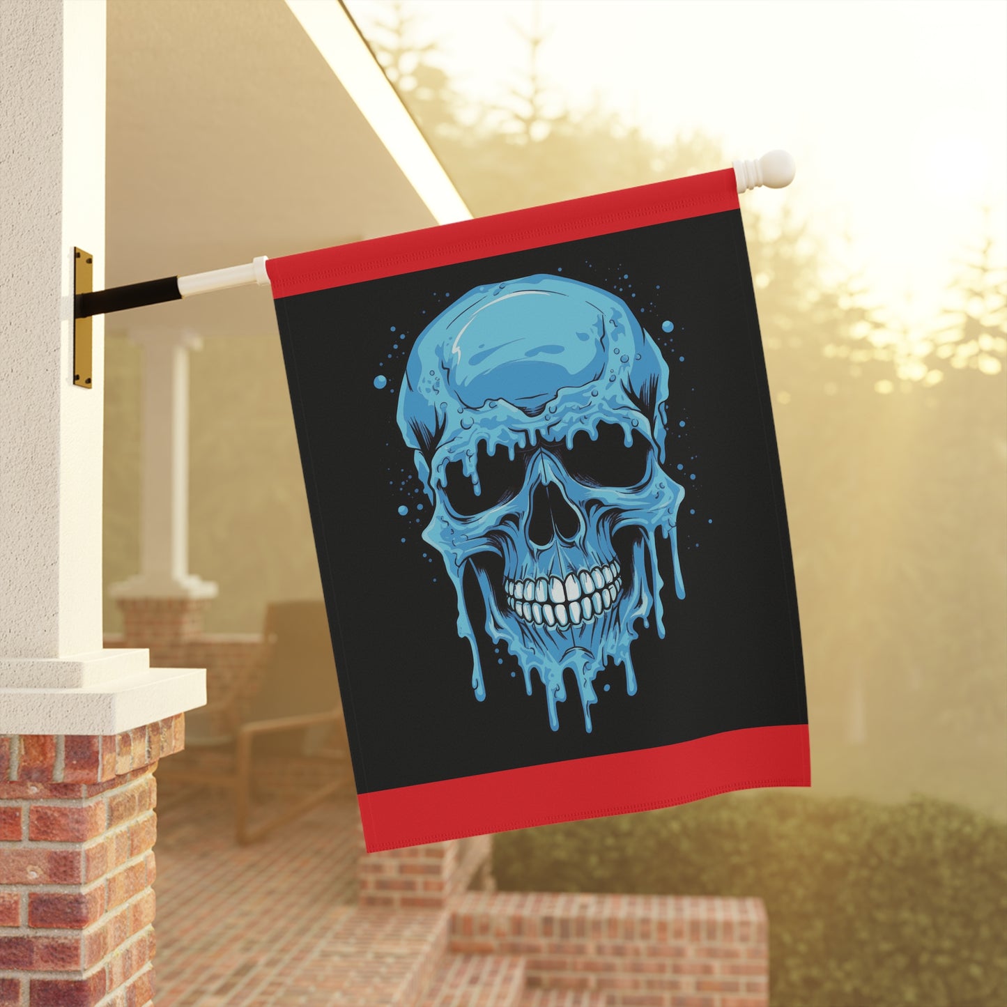 Chilling Skull Garden Banner - Gothic Decor, Outdoor Sign, Yard Art, Halloween Decoration, Home & Garden Accent