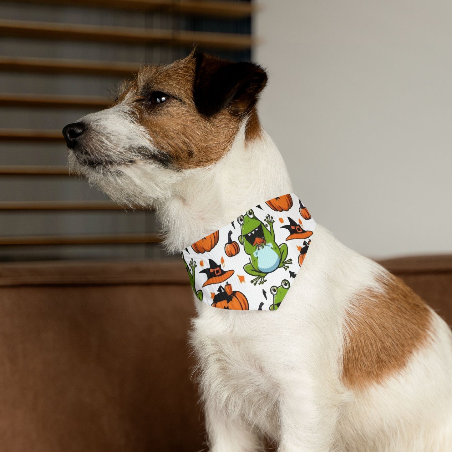 Halloween Frog Pet Bandana Collar, Cute Dog Scarf, Fall Accessories, Pet Costume, Halloween Pet Apparel, Festive Dog Wear