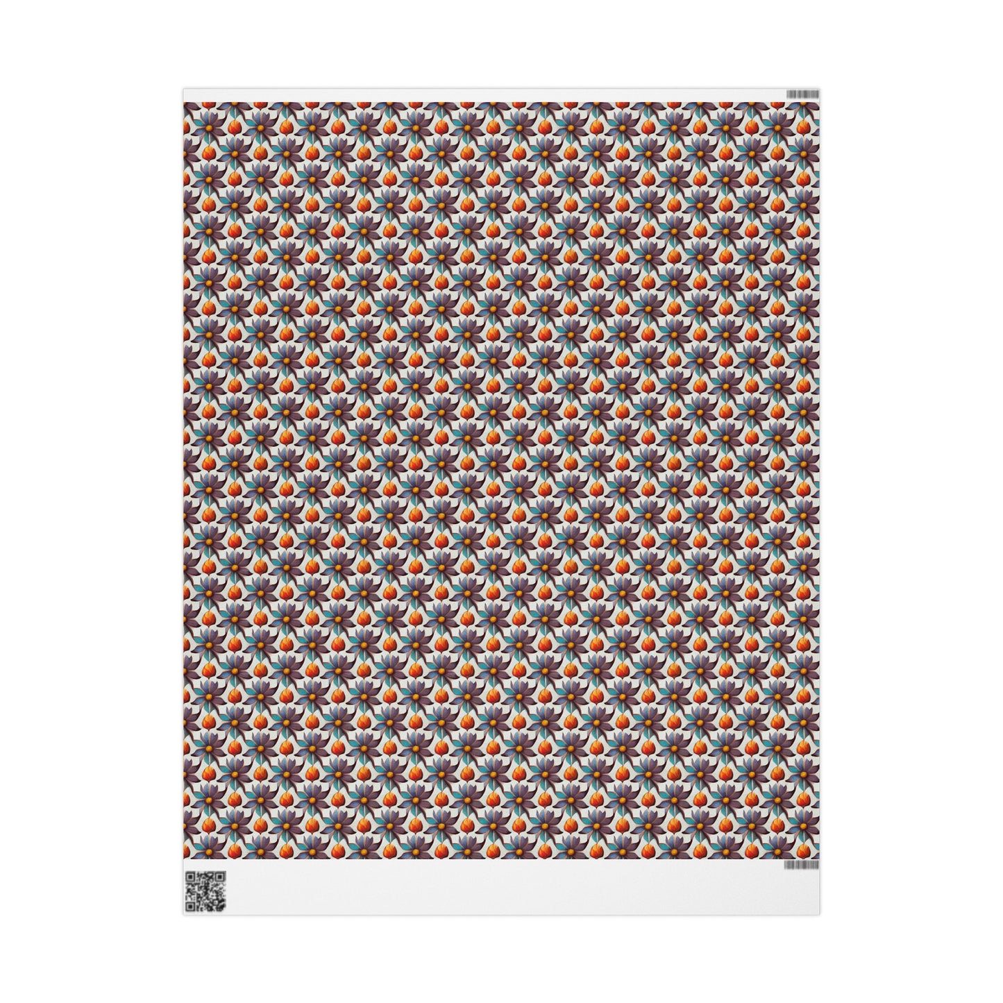 Artistic Wrapping Paper Roll, Eco-Friendly Gift Wrap for Birthdays, Holidays, Weddings, Handmade Gift Wrap, Floral Design