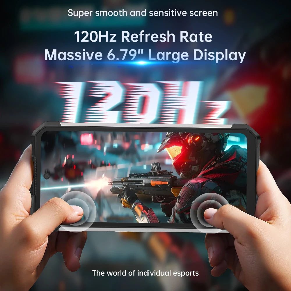 8849 SHARK, Rugged Smartphone 5G, 24GB RAM(12GB+12GB), 256GB ROM, 15600mAh, 120Hz Screen, NFC, WiFi 6,50MP Camera 66W Phone - Mleem
