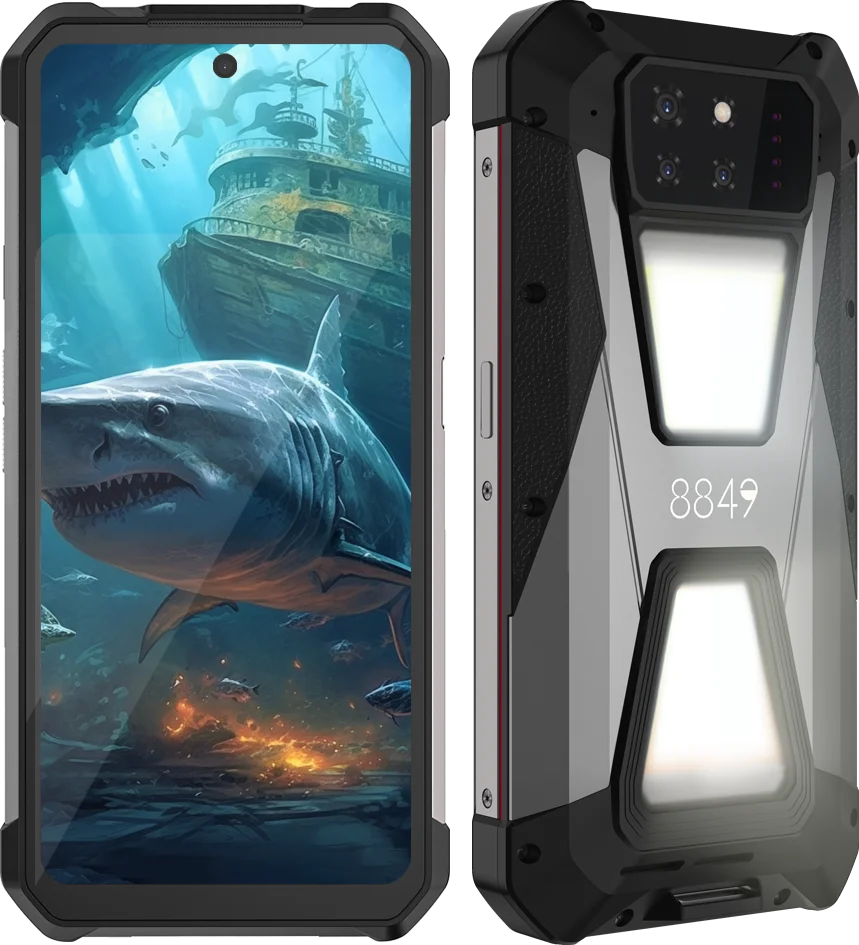 8849 SHARK, Rugged Smartphone 5G, 24GB RAM(12GB+12GB), 256GB ROM, 15600mAh, 120Hz Screen, NFC, WiFi 6,50MP Camera 66W Phone - Mleem