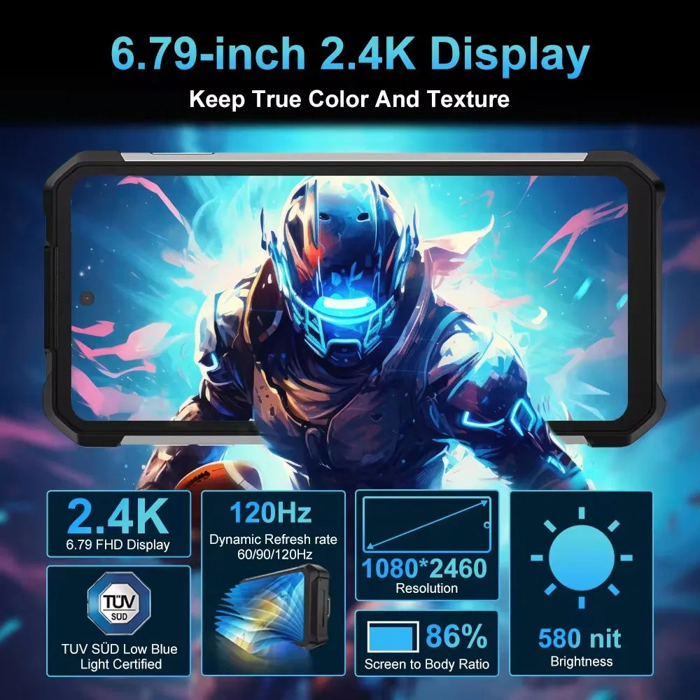 8849 Tank 2 PRO Projector Rugged Smartphone Android 2.4K 24GB 512GB 100MP Camera 23800mAh 120W Dual Sim OTG Phone - Mleem