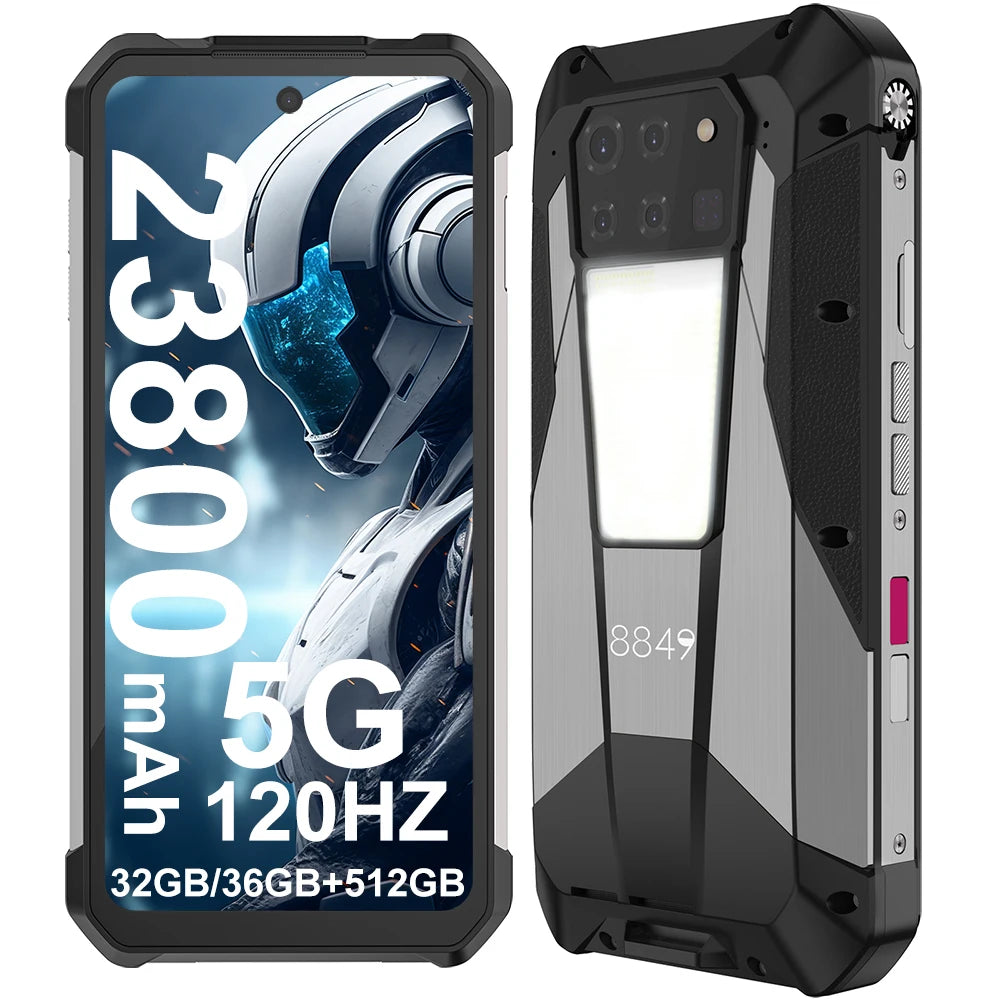 8849 Tank 3 Pro Unihertz Rugged Smartphone Projector 23800mAh 5G 32/36GB RAM+512GB ROM Mobile Phone - Mleem