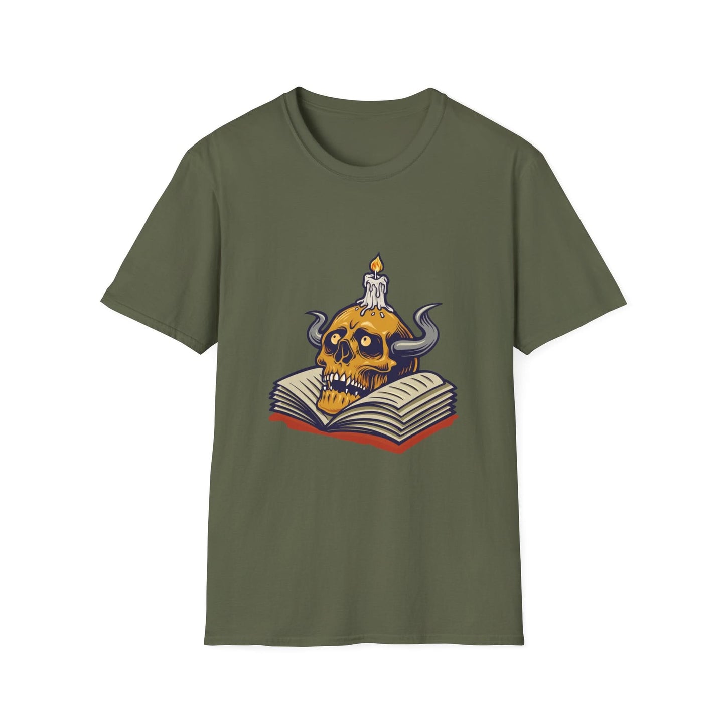 Human Skull and Book with Candle - Mleem