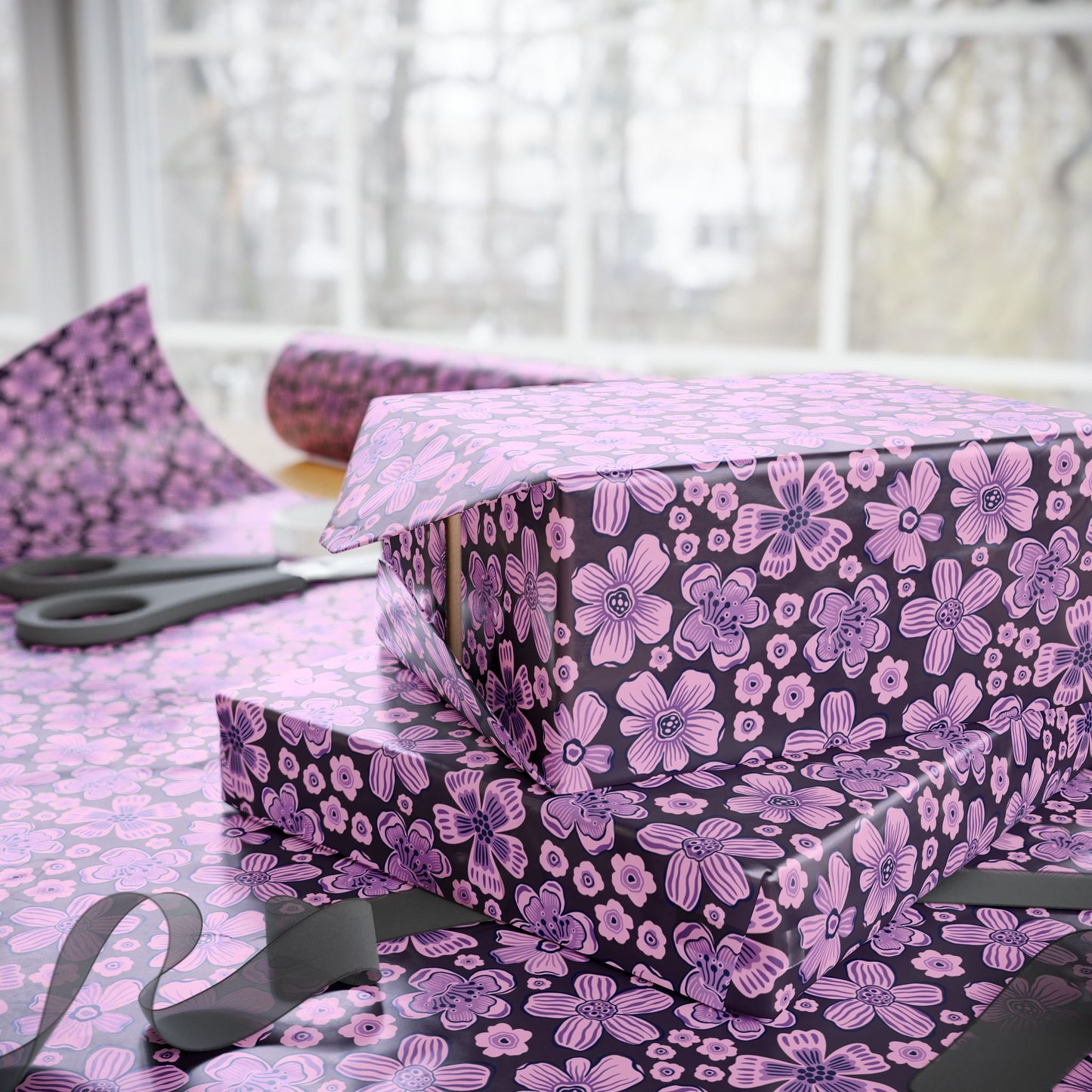 Charming Floral Wrapping Paper, Gift Wrap for Birthday, Wedding, Baby Shower, Holiday Celebrations, Decorative Gift Wrapping, Eco-friendly