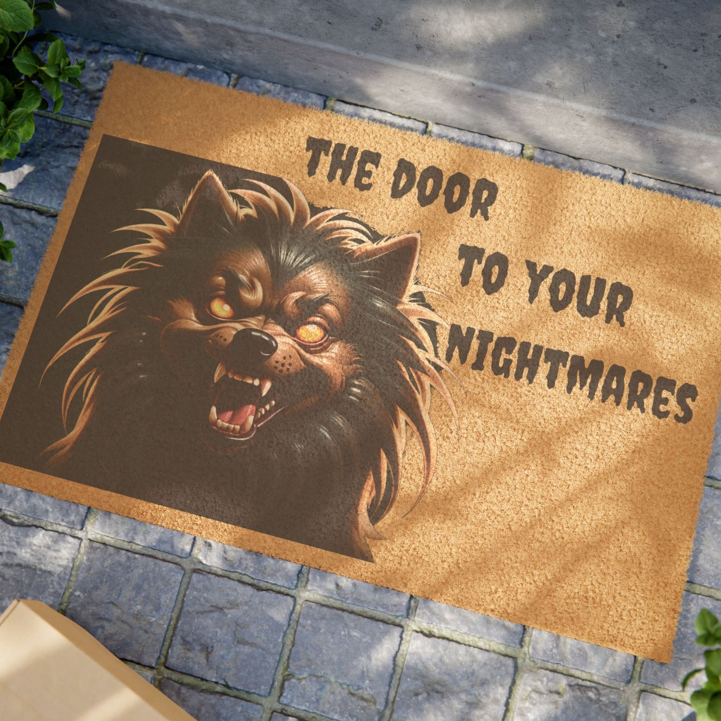 Spooky Wolf Doormat, Halloween Decor, Home Welcome Mat, Funny Door Mat, Gothic Entryway Rug