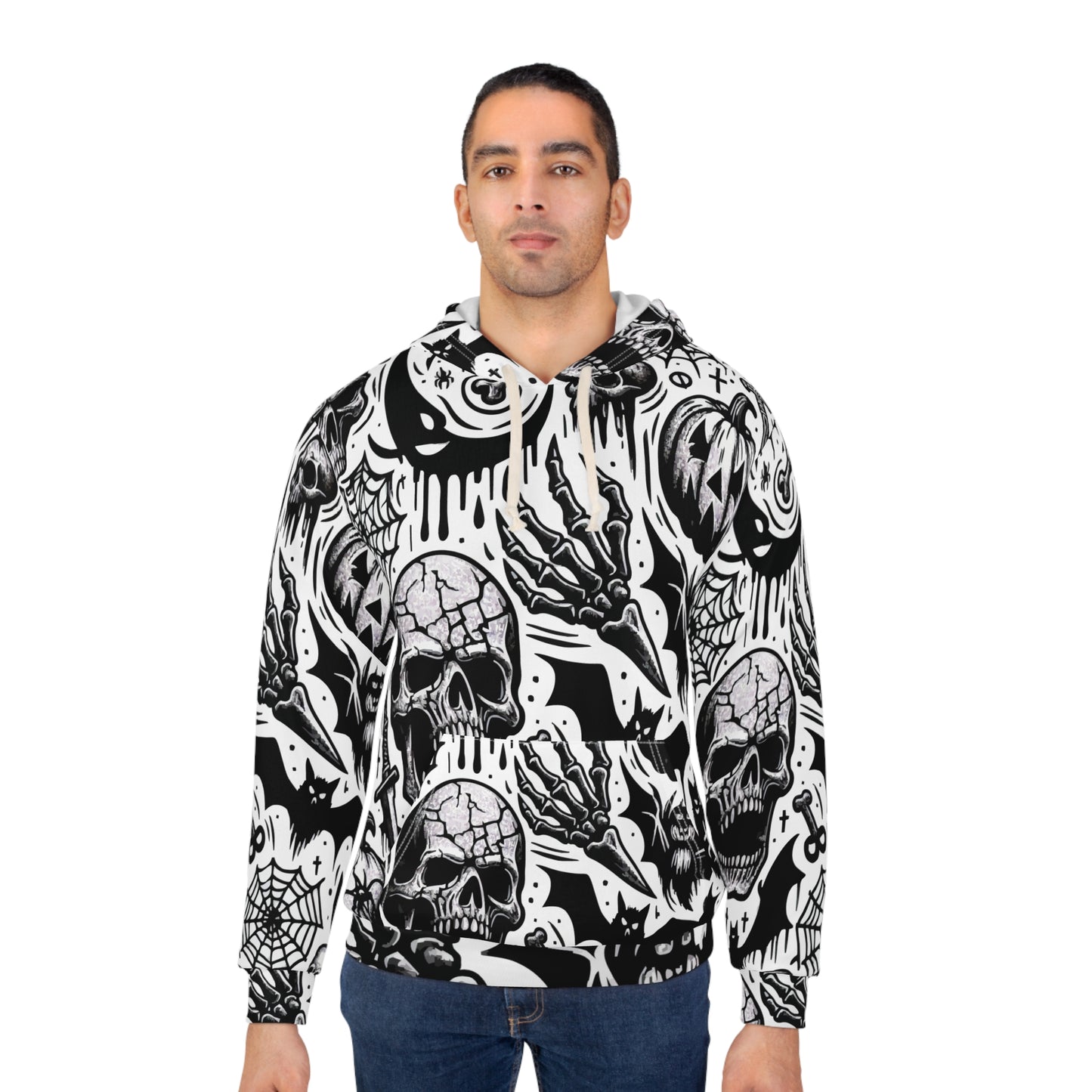 Gothic Skull Print Hoodie – Spooky Style for Halloween