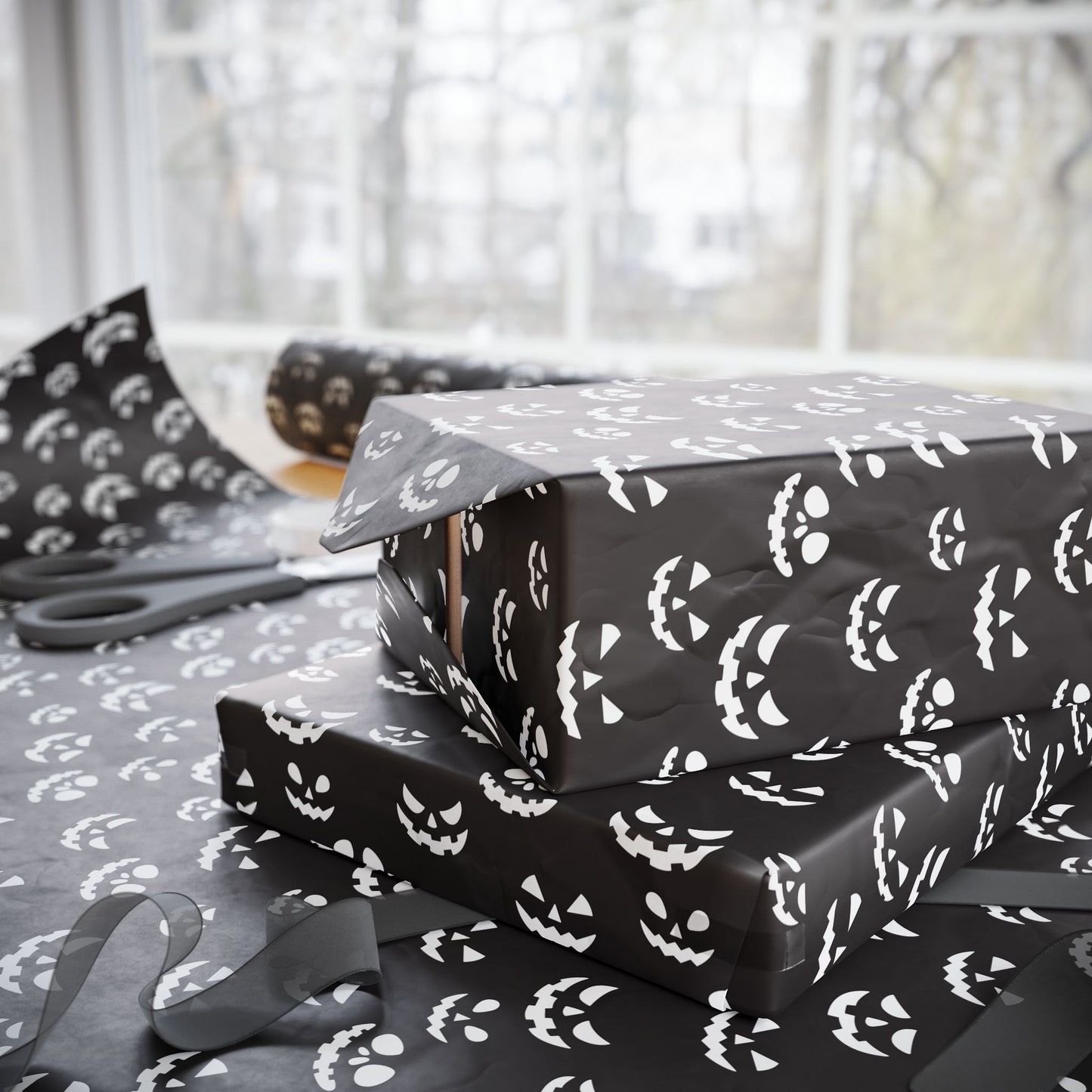 Spooky Halloween Wrapping Paper Roll, Unique Gift Wrap for Halloween Parties, Trick or Treat, Scary Decor, Ghostly Presents