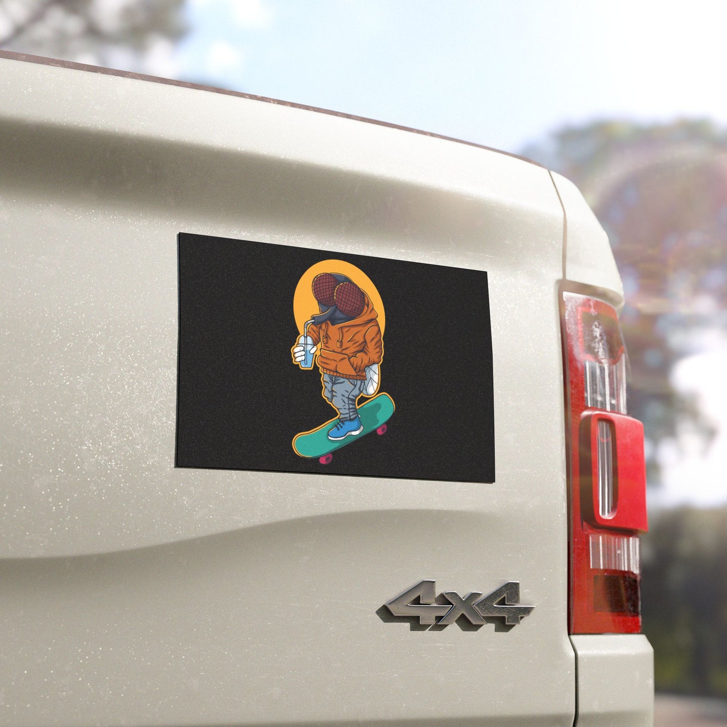 Skateboard Fly Car Magnets, Cool Decals for Cars, Fun Gift for Teens, Unique Car Accessories, Vibrant Art for Your Ride