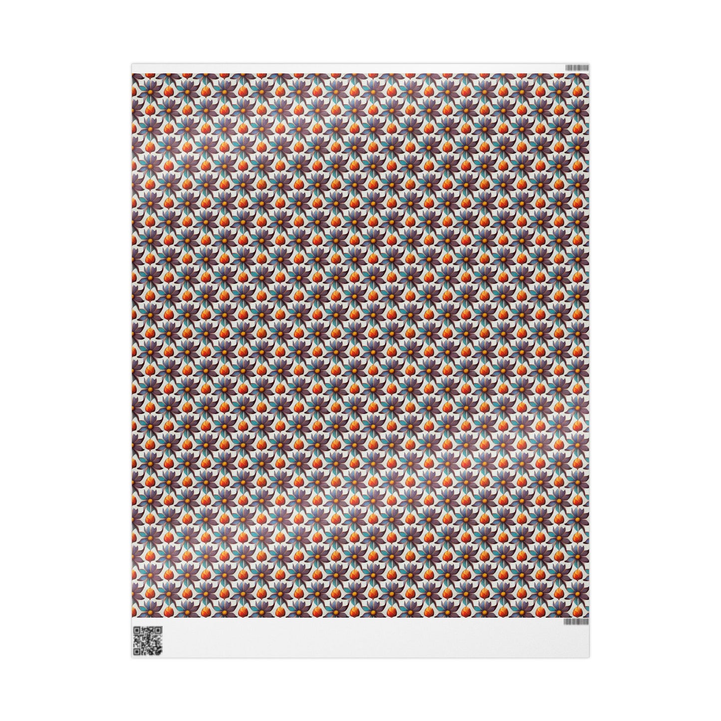 Artistic Wrapping Paper Roll, Eco-Friendly Gift Wrap for Birthdays, Holidays, Weddings, Handmade Gift Wrap, Floral Design