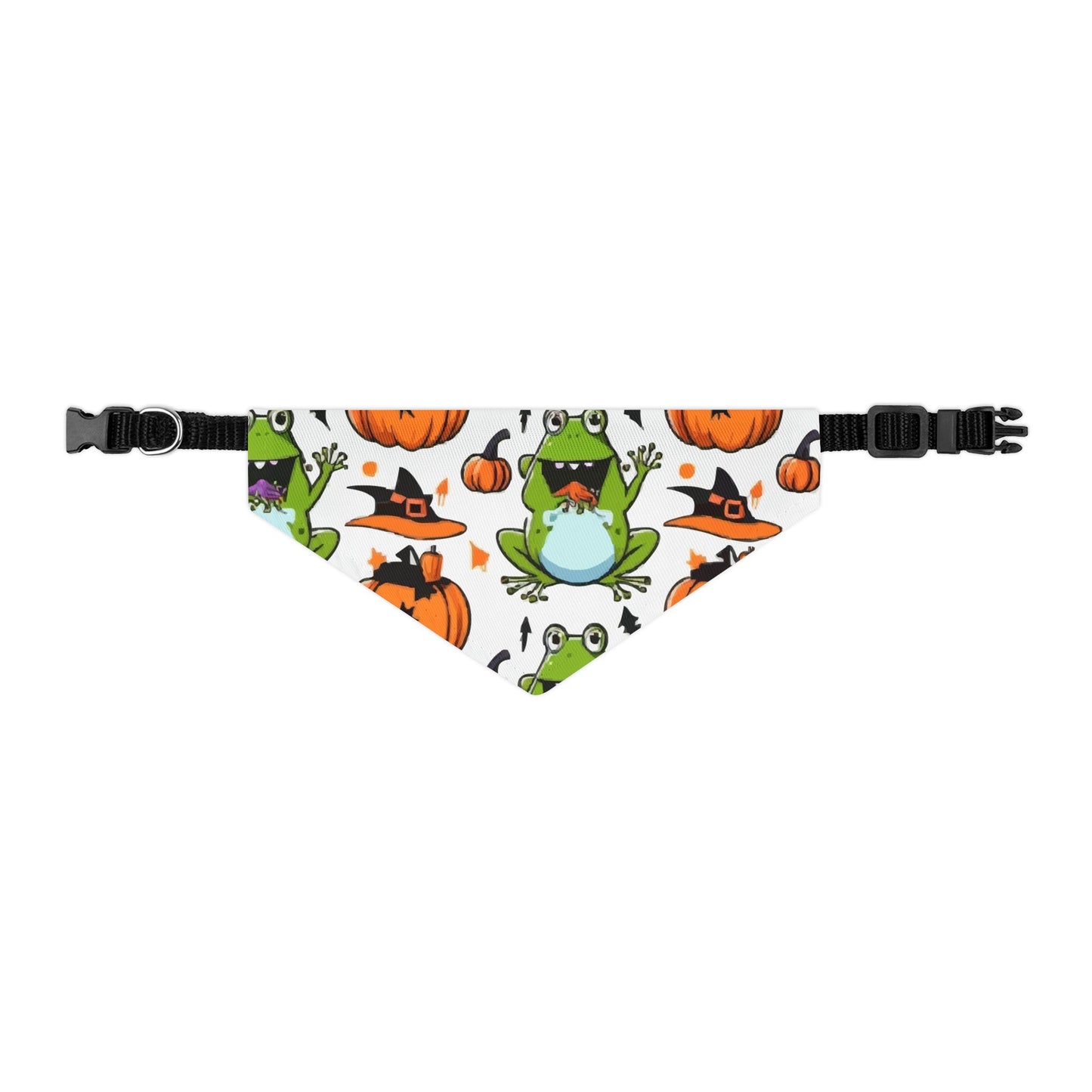 Halloween Frog Pet Bandana Collar, Cute Dog Scarf, Fall Accessories, Pet Costume, Halloween Pet Apparel, Festive Dog Wear