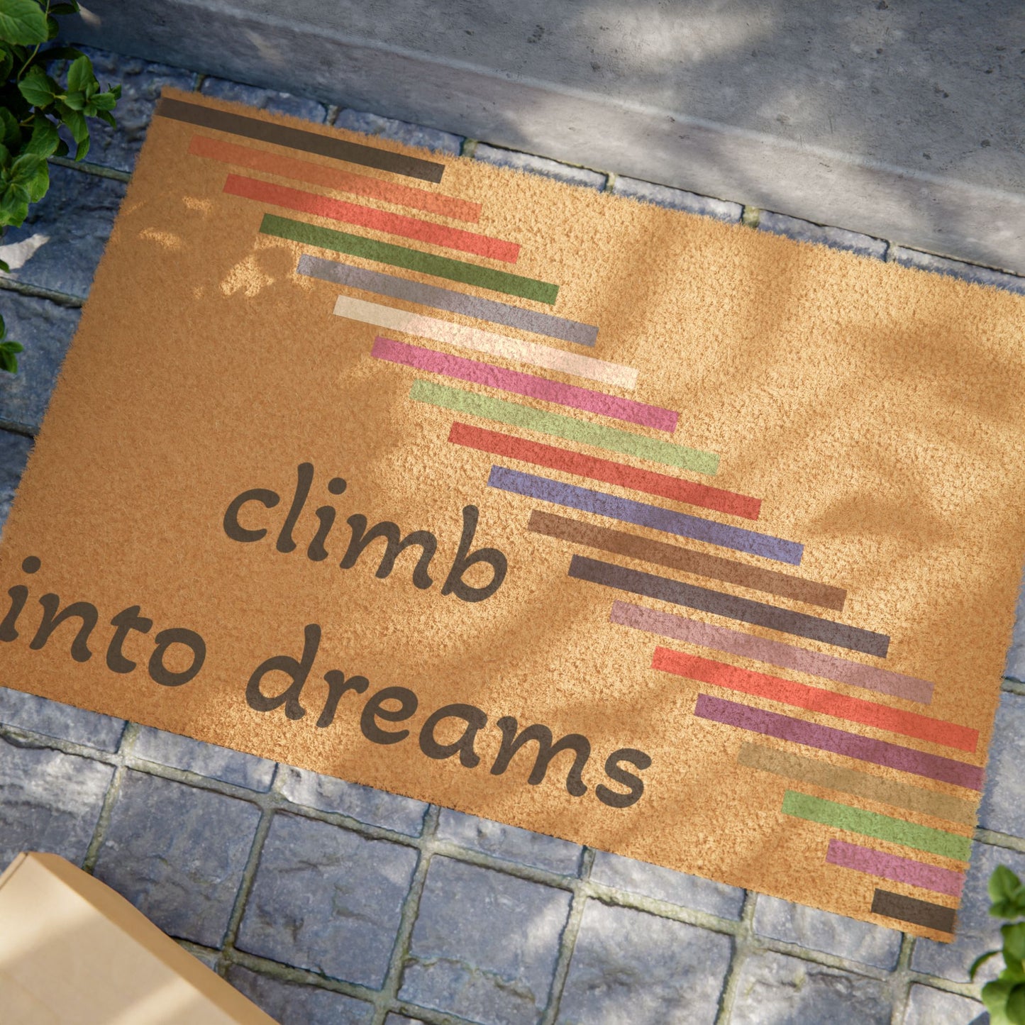 Dreamy Climb Doormat, Inspirational Home Decor, Entrance Mat for New Beginnings, Modern Welcome Mat, Housewarming Gift