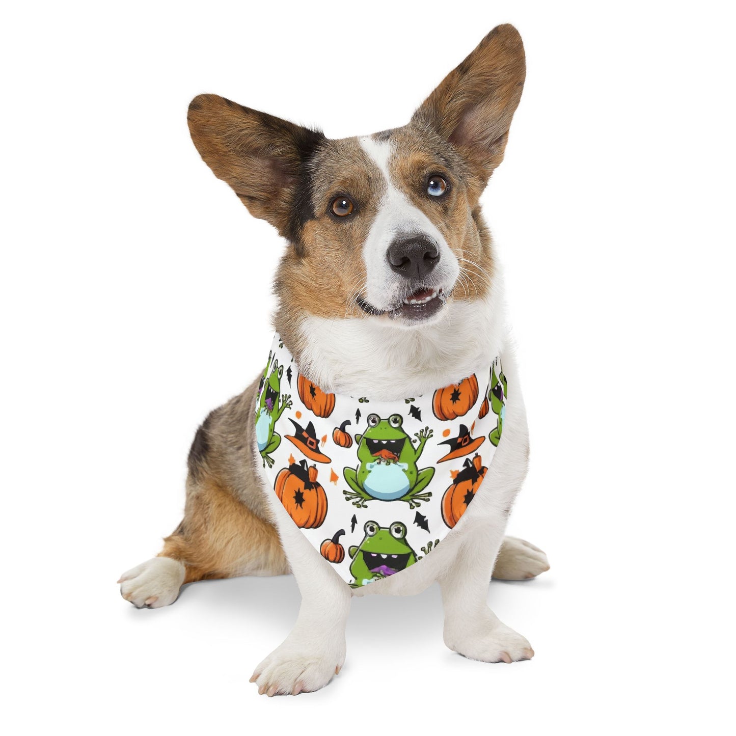 Halloween Frog Pet Bandana Collar, Cute Dog Scarf, Fall Accessories, Pet Costume, Halloween Pet Apparel, Festive Dog Wear