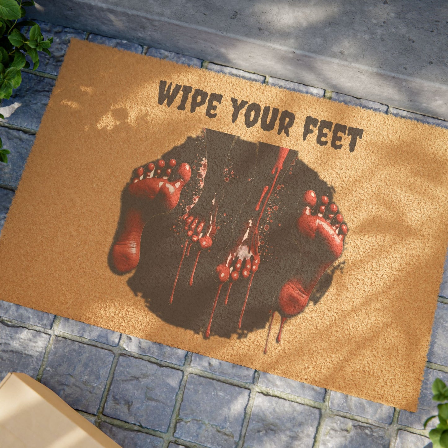Spooky Doormat - Wipe Your Feet Creepy Welcome Mat, Halloween Decor, Funny Housewarming Gift, Outdoor Welcome Rug, Ghoulish Entrance Mat