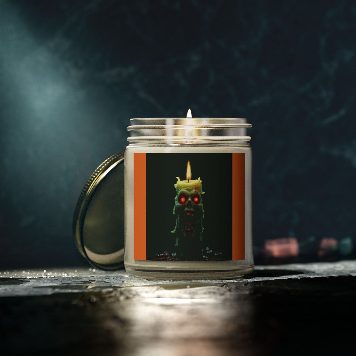 Coconut Apricot Candle with Spooky Vibe, Halloween Decor, Unique Gift, Cozy Atmosphere, Candle for Relaxation