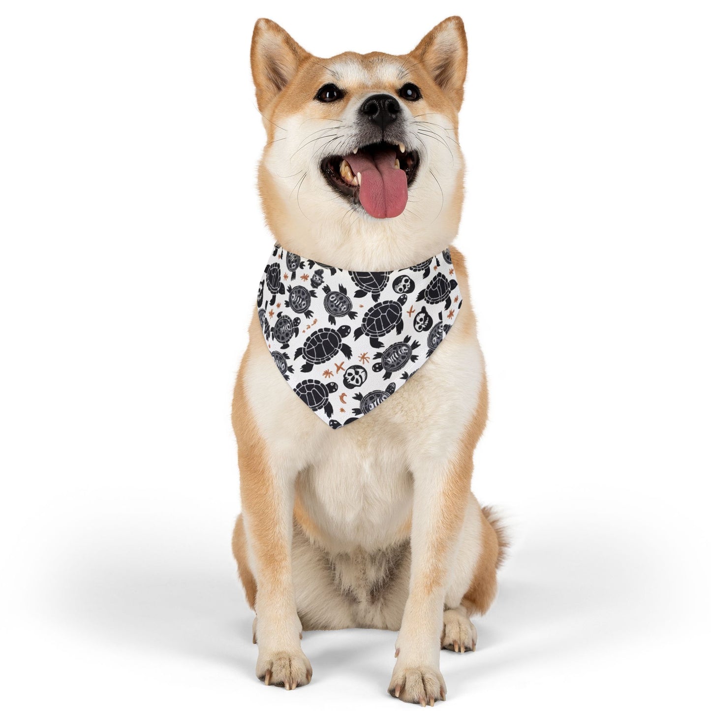 Turtle Print Pet Bandana Collar, Adjustable Pet Accessories, Dog Fashion, Cute Pet Gift, Summer Pet Wear, Beach Themed Dog Gear