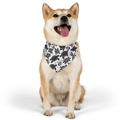Turtle Print Pet Bandana Collar, Adjustable Pet Accessories, Dog Fashion, Cute Pet Gift, Summer Pet Wear, Beach Themed Dog Gear