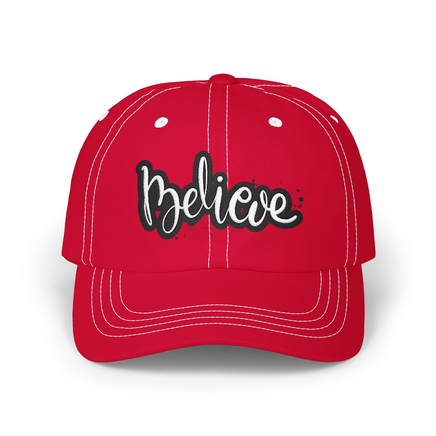Believe Classic Dad Cap, Motivational Hat, Gift for Dad, Casual Cap, Summer Accessory, Adjustable White Cap