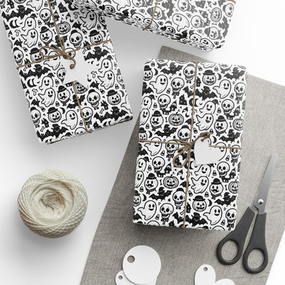 Stylish Wrapping Paper for Unique Gifts, Skull Print Gift Wrap, Halloween Party Supplies, Eco-Friendly Gift Wrapping, Home Decor Accent