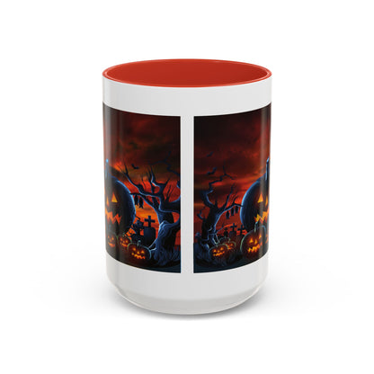 Halloween Pumpkin Accent Mug, Spooky Coffee Cup, Fall Decor, Trick or Treat Gift, Dark Themed Drinkware, Halloween 2023,