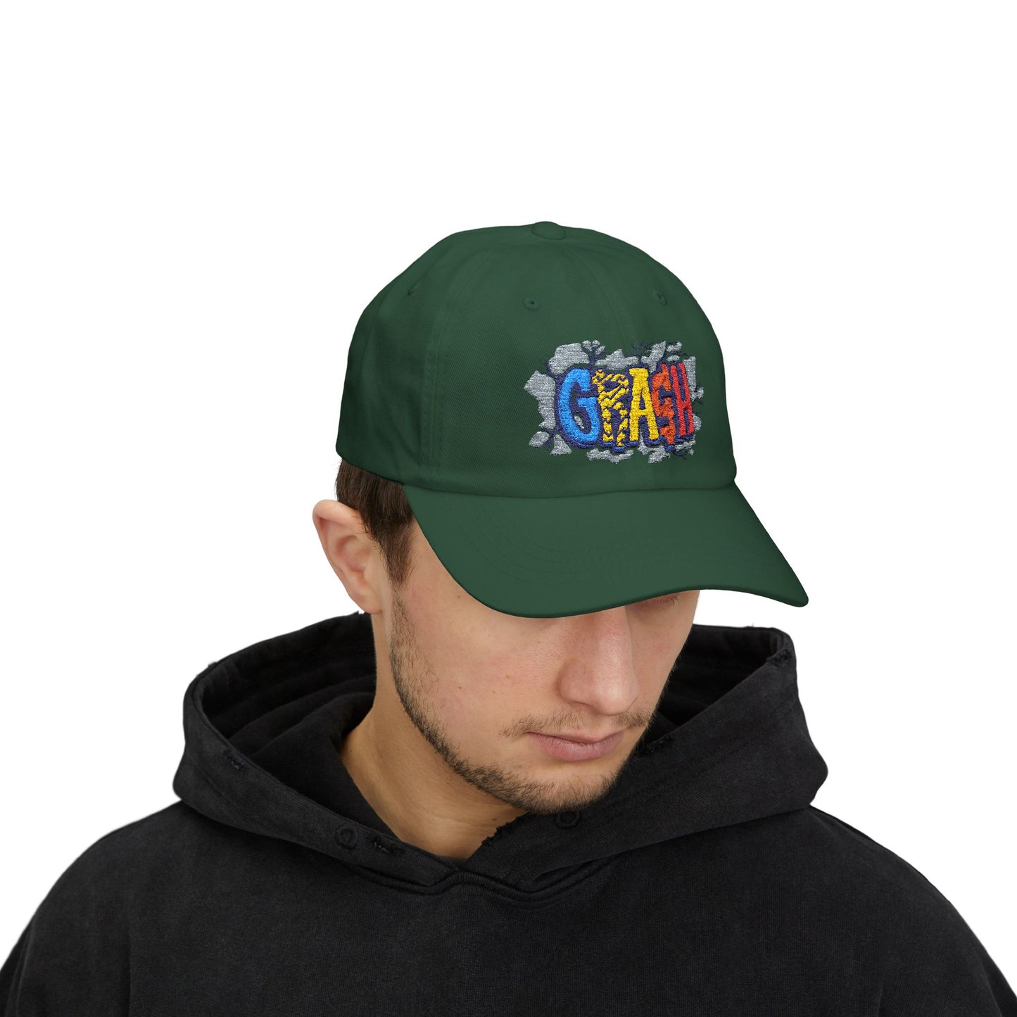 Classic Dad Cap with CRAASH! Design, Casual Hat for Dads, Funny Gift for Father's Day, Summer Accessory, Everyday Wear