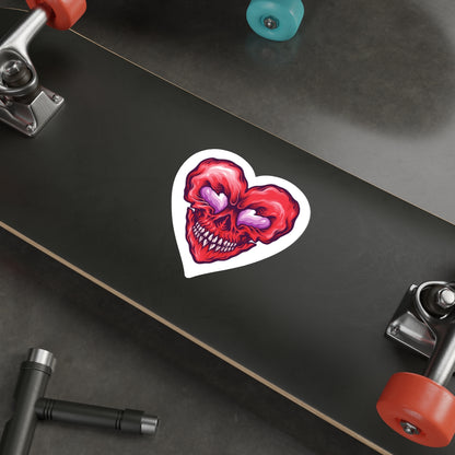 Heart Skull Die-Cut Stickers, Grunge Aesthetic Stickers for Laptop, Water Bottle, Car, Halloween Party Decor, Spooky Gift