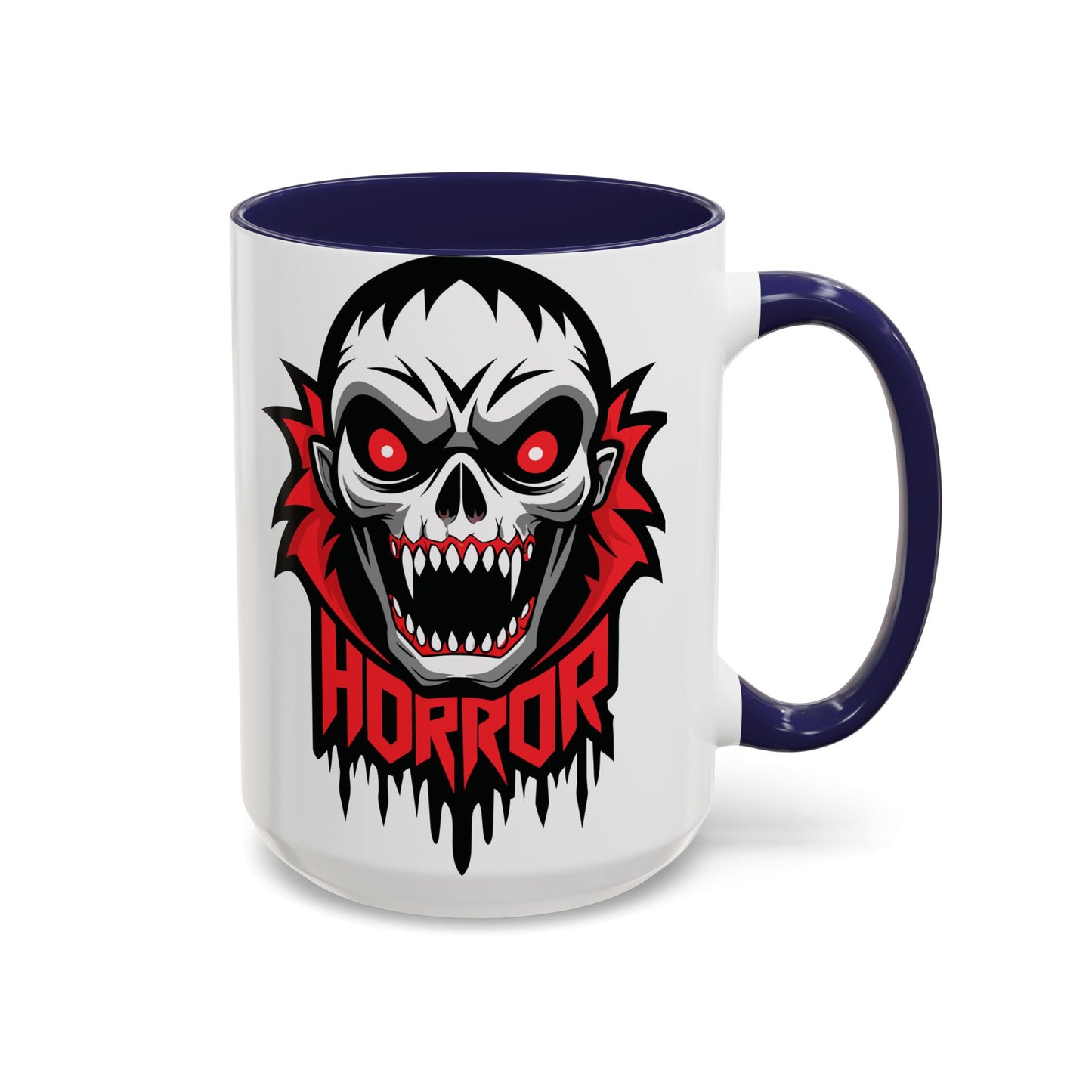 Horror-Themed Coffee Mug, Unique Gift for Halloween Lovers, Scary Decor, Black Accented Mug, Gothic Drinkware, Spooky Kitchenware
