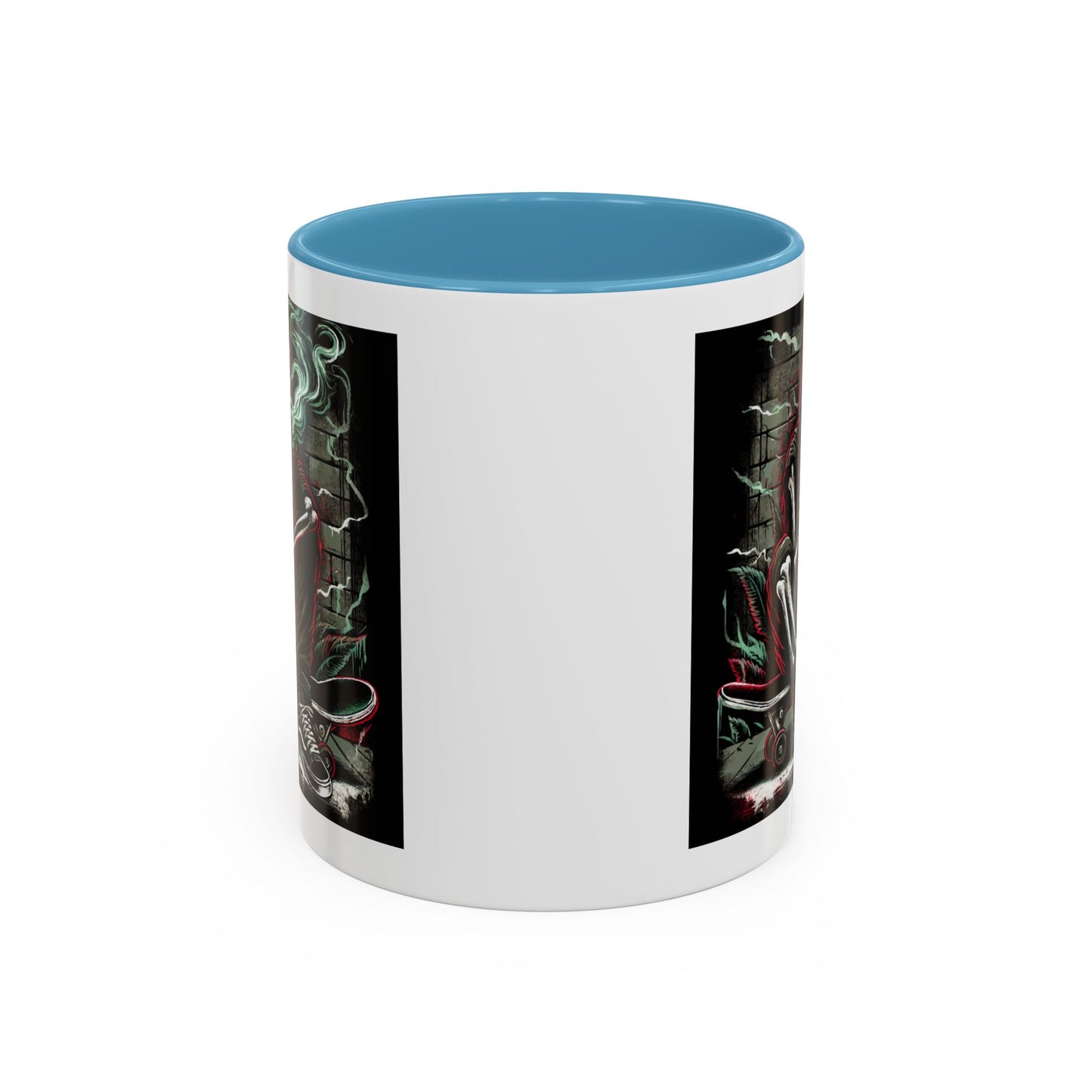 Gothic Skeleton Coffee Mug - Perfect for Halloween Decor, Gift for Skaters, Unique Drinkware, Spooky Vibe, 11 & 15oz Options