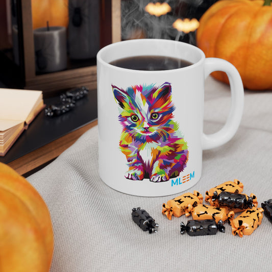 Vibrant Animal Ceramic Mug For Cat Lovers