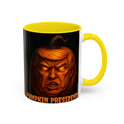 Halloween Pumpkin President Mug, Fun Gift for Coffee Lovers, Spooky Decor, Trick or Treat, Autumn Vibes, Unique Collectible