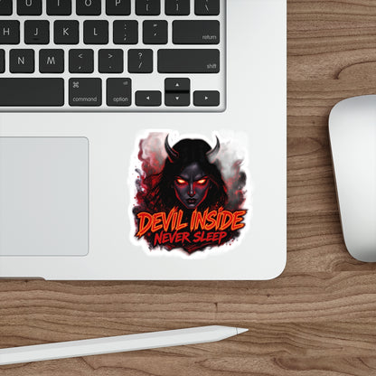 Devil Inside Die-Cut Stickers - Dark Aesthetic, Laptop Decals, Gothic Decor, Alternative Art, Halloween, Spooky Gifts