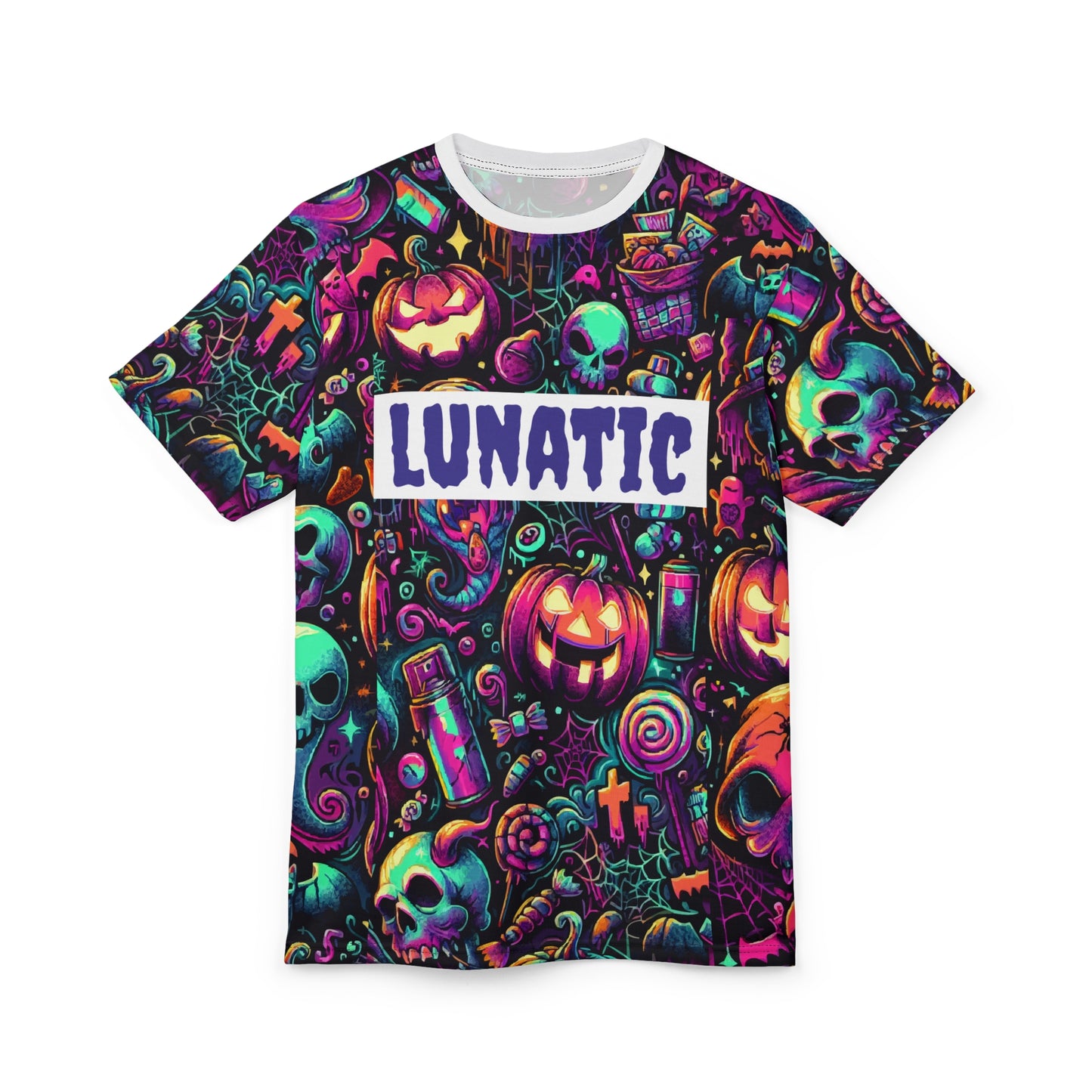 Lunatic Halloween Unisex Tee - Spooky Graphic T-Shirt for Halloween, Festival Wear, Costume Parties, Unique Gift