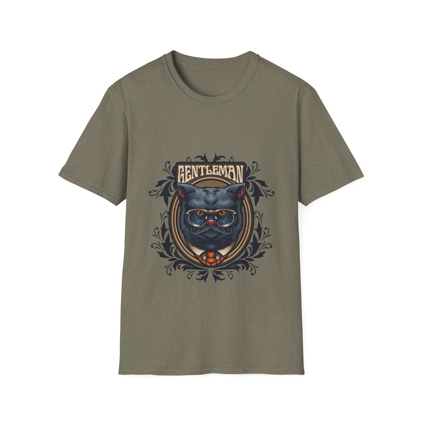 Animal Grey Cat with Framed Ornaments - Mleem