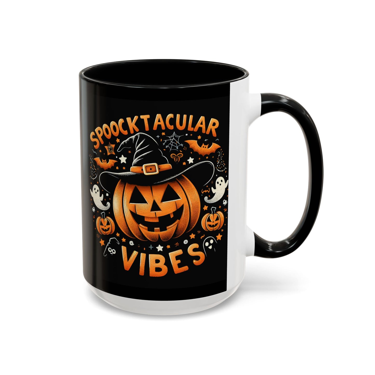 Halloween Accent Coffee Mug - Spooktacular Vibes, Fall Home Decor, Pumpkin Lovers Gift, Trick or Treat Mug, Spooky Season Drinkware