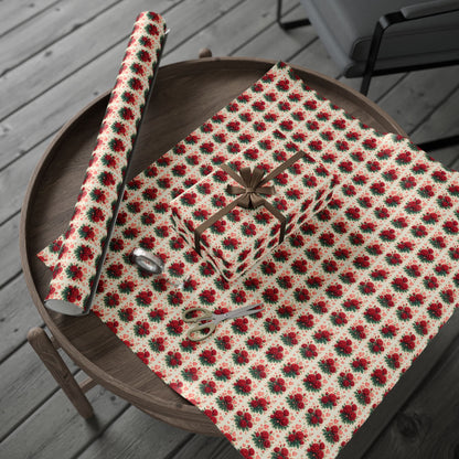 Elegant Wrapping Paper for Gifts, Floral Gift Wrap, Birthday, Holiday, Christmas, DIY Craft Projects