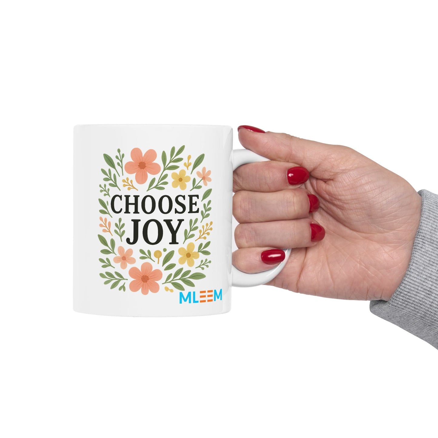 Choose Joy Floral Ceramic Mug