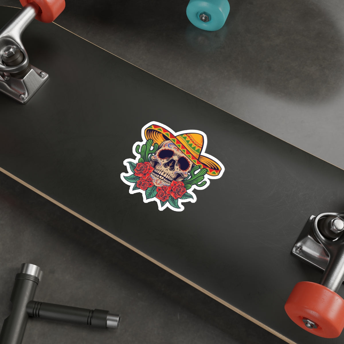 Vibrant Sugar Skull Stickers | Dia de los Muertos Decor, Mexican Culture Art, Laptop Decor, Gift for Halloween, Party Supplies