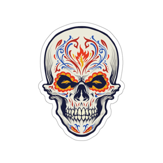 Colorful Skull Die-Cut Stickers | Trendy Laptop Decor, Halloween Gifts, Day of the Dead, Unique Art Stickers, Fun Party Favors